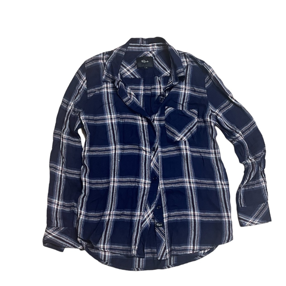 Rails Hunter Navy Plaid Shurt Size Small